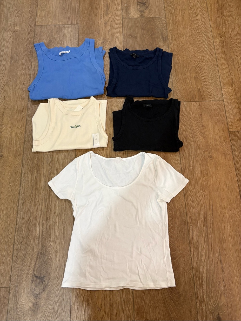 J. Crew Tank & Tee Bundle — Blue, Navy, Black, Cream, White